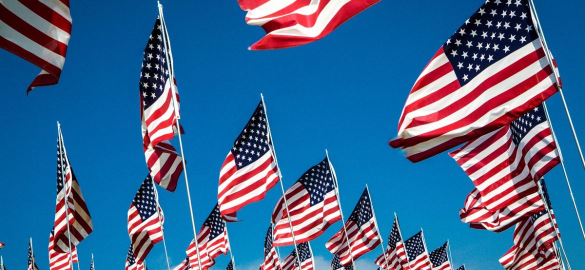 Field of US flags